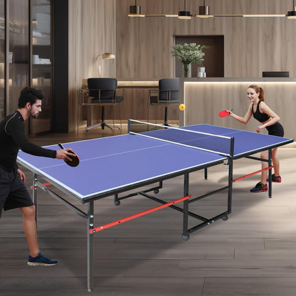 Portable Table Tennis Table 8FT Professional Indoor/Outdoor Tables Game Foldable
