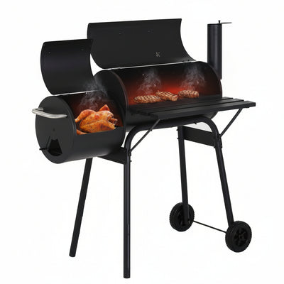 Charcoal Grills 43-Inch Outdoor Grill,Multiple People BBQ Grill with Double Grill Mesh Design,Smoker Grill for Camping,Outdoor Backyard,Patio and Parties,Black