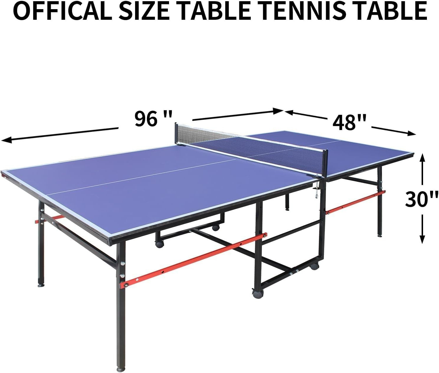 Portable Table Tennis Table 8FT Professional Indoor/Outdoor Tables Game Foldable