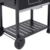 30 In. Charcoal Grill with Cover, BBQ Smoker Picnic Camping Patio Backyard Cooking in Black