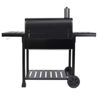 30 In. Charcoal Grill with Cover, BBQ Smoker Picnic Camping Patio Backyard Cooking in Black