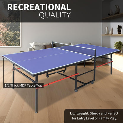 Portable Table Tennis Table 8FT Professional Indoor/Outdoor Tables Game Foldable